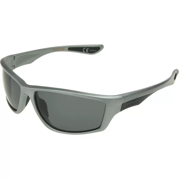 imageDockers Mens Gunner Sunglasses Polarized Wrap Matte Grey 53mm