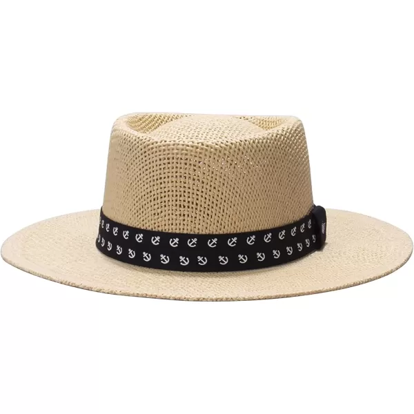 imageDockers Mens Straw Fedora and Panama HatTanNavy