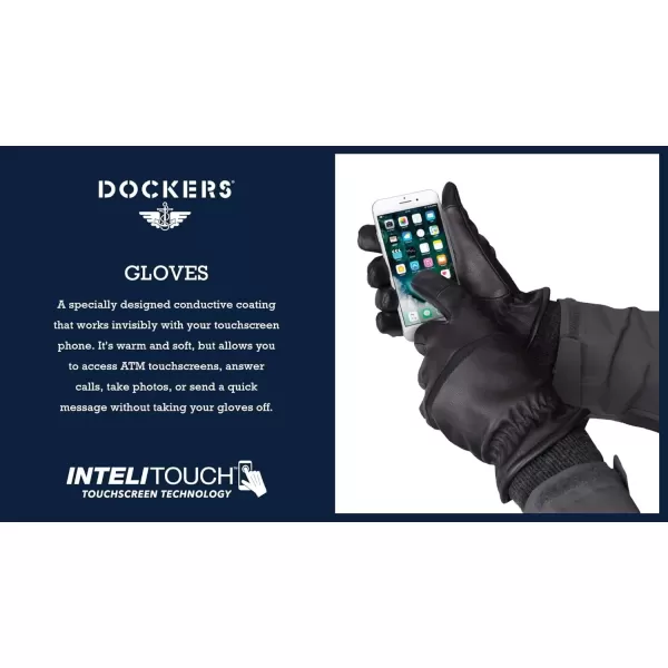 imageDockers Mens Warm Fabric Winter Gloves with Smartphone Touchscreen CapabilityBlack Casual