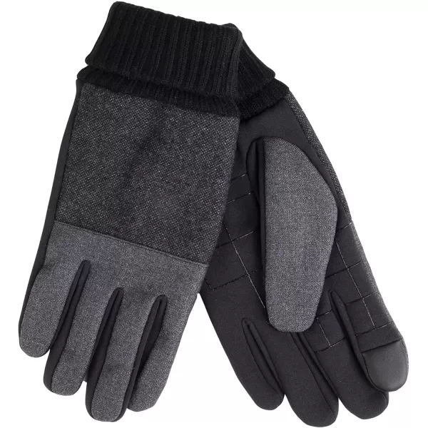 imageDockers Mens Warm Fabric Winter Gloves with Smartphone Touchscreen CapabilityCharcoal Plaid