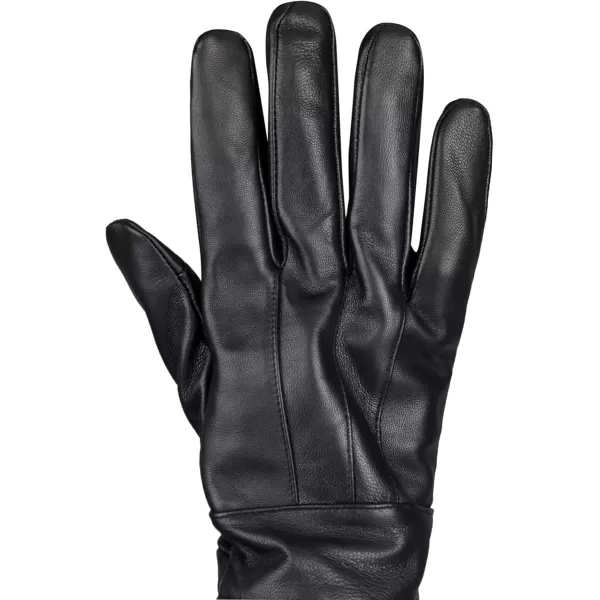 imageDockers Mens Warm Leather Winter Gloves with Smartphone Touchscreen CapabilityBlack Cuffed