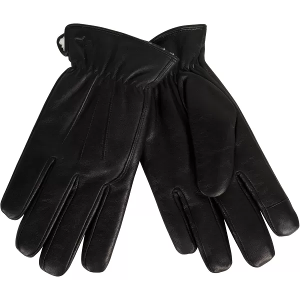 imageDockers Mens Warm Leather Winter Gloves with Smartphone Touchscreen CapabilityBlack Lucas