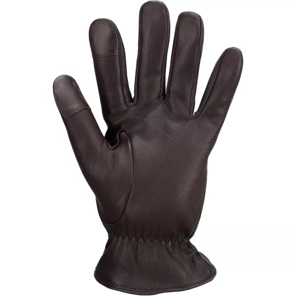 imageDockers Mens Warm Leather Winter Gloves with Smartphone Touchscreen CapabilityBrown