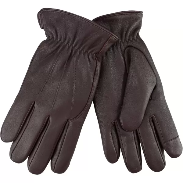 imageDockers Mens Warm Leather Winter Gloves with Smartphone Touchscreen CapabilityBrown