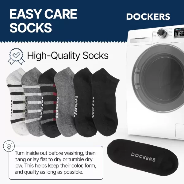 imageDOCKERS Mens Athletic Ankle Socks  6Pairs and 10Pairs Low Cut Sports and Workout Socks for MenBlack Multi 6 Pairs