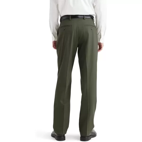 imageDOCKERS Mens Classic Fit Signature Iron Free Khaki With Stain Defender Pants  Pleated Regular and Big ampamp TallArmy Green