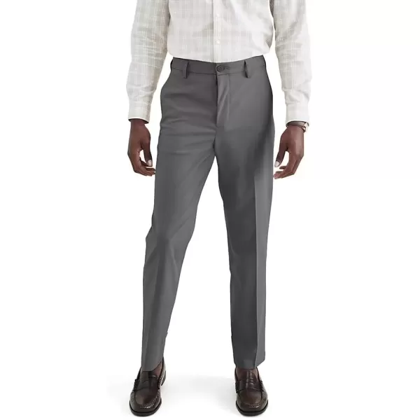 imageDOCKERS Mens Signature Go Straight Fit Khaki Smart 360 Tech Pants Regular and Big ampamp TallCar Park Grey