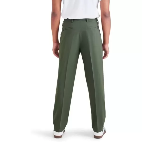 imageDOCKERS Mens Signature Go Straight Fit Khaki Smart 360 Tech Pants Regular and Big ampamp TallForest Night Green