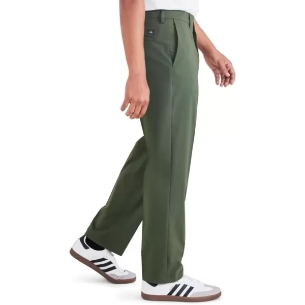 imageDOCKERS Mens Signature Go Straight Fit Khaki Smart 360 Tech Pants Regular and Big ampamp TallForest Night Green