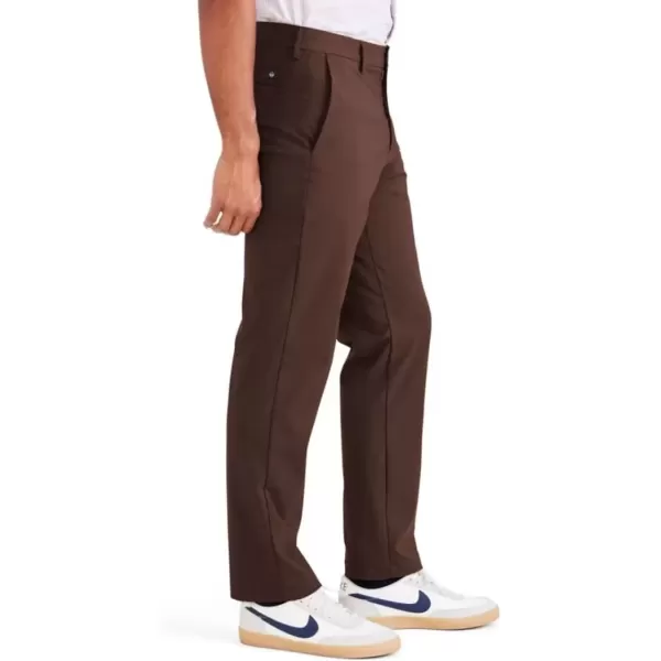 imageDOCKERS Mens Signature Go Straight Fit Khaki Smart 360 Tech Pants Regular and Big ampamp TallShaved Chocolate Brown