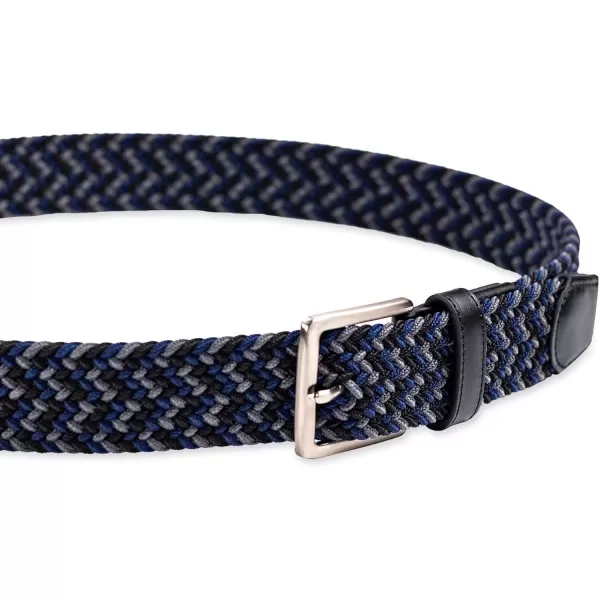 imageDockers Mens Casual Everyday Braided Fabric Fully Adjustable Web BeltBlackGreyNavy