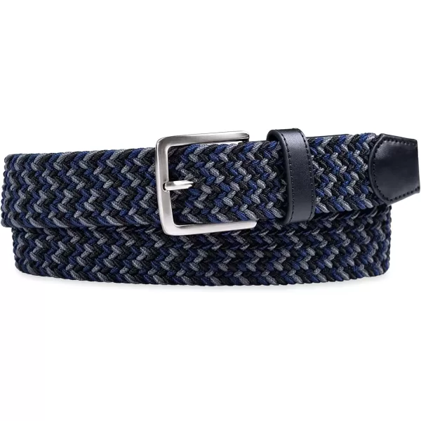 imageDockers Mens Casual Everyday Braided Fabric Fully Adjustable Web BeltBlackGreyNavy