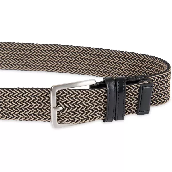 imageDockers Mens Casual Everyday Braided Fabric Fully Adjustable Web BeltBlackKhaki Web