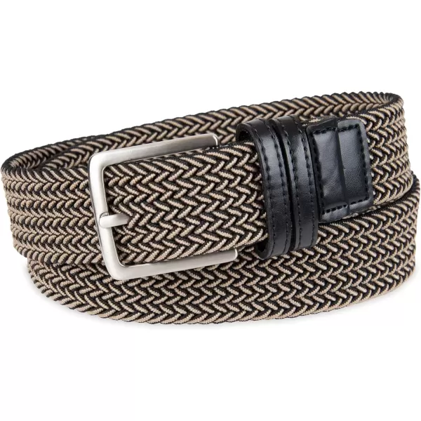 imageDockers Mens Casual Everyday Braided Fabric Fully Adjustable Web BeltBlackKhaki Web