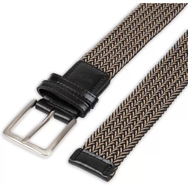 imageDockers Mens Casual Everyday Braided Fabric Fully Adjustable Web BeltBlackKhaki Web