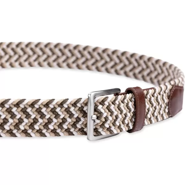 imageDockers Mens Casual Everyday Braided Fabric Fully Adjustable Web BeltBrownBeigeCream