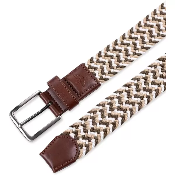 imageDockers Mens Casual Everyday Braided Fabric Fully Adjustable Web BeltBrownBeigeCream