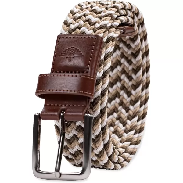 imageDockers Mens Casual Everyday Braided Fabric Fully Adjustable Web BeltBrownBeigeCream