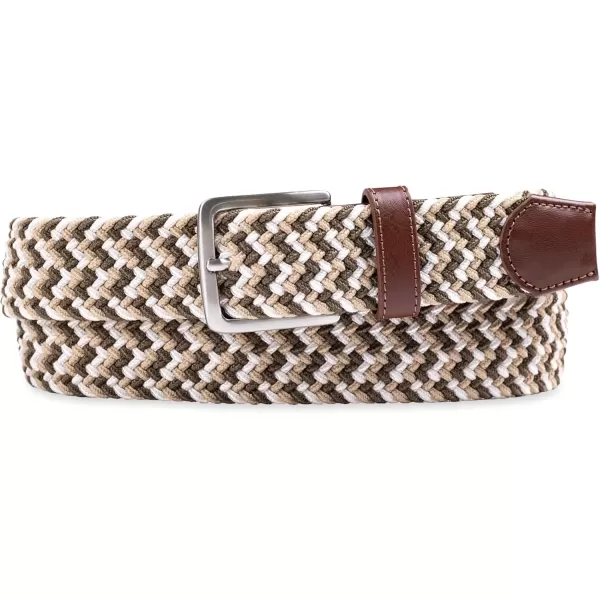 imageDockers Mens Casual Everyday Braided Fabric Fully Adjustable Web BeltBrownBeigeCream