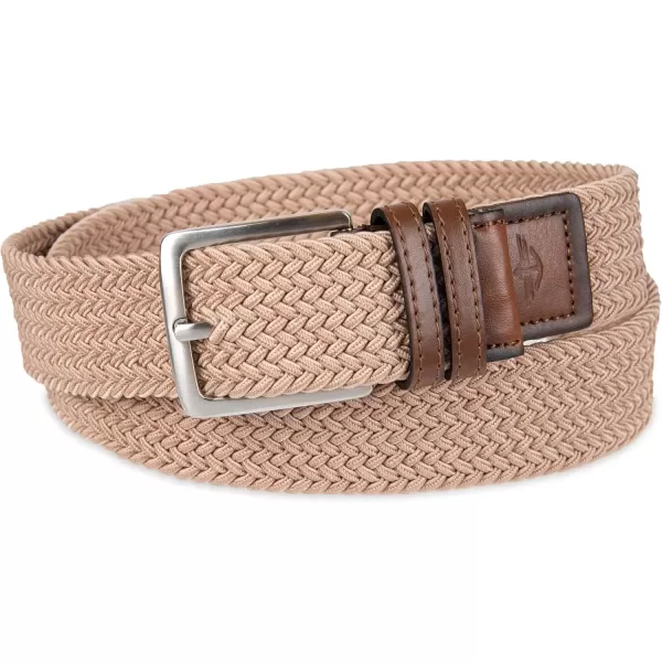 imageDockers Mens Casual Everyday Braided Fabric Fully Adjustable Web BeltKhaki Web