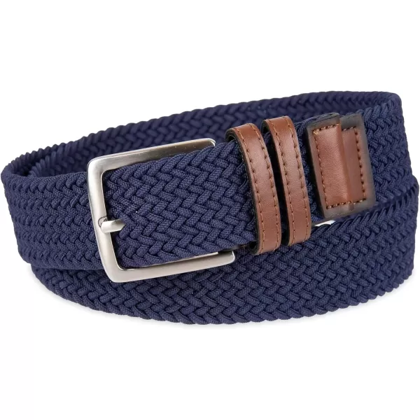 imageDockers Mens Casual Everyday Braided Fabric Fully Adjustable Web BeltNavy Web