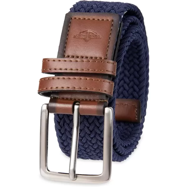 imageDockers Mens Casual Everyday Braided Fabric Fully Adjustable Web BeltNavy Web