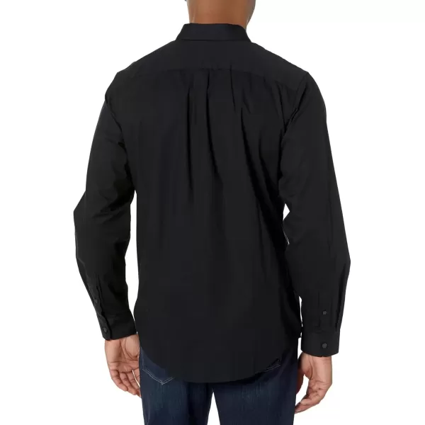 imageDOCKERS Mens Classic Fit Long Sleeve Signature Iron Free Shirt With Stain DefenderBlack  Solid