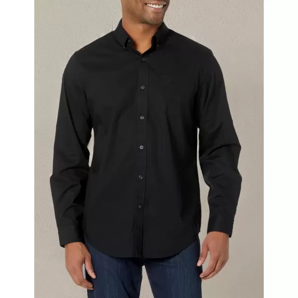 imageDOCKERS Mens Classic Fit Long Sleeve Signature Iron Free Shirt With Stain DefenderBlack  Solid