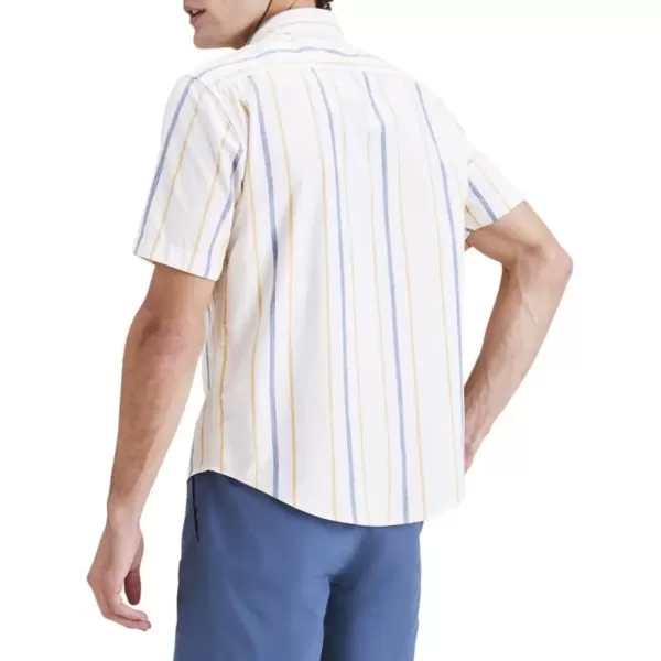 imageDOCKERS Mens Regular Fit Short Sleeve Casual Shirt Standard and Big ampamp TallGolden Apricot  Laguna Stripe Slub