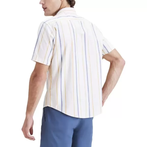 imageDOCKERS Mens Regular Fit Short Sleeve Casual Shirt Standard and Big ampamp TallGolden Apricot  Laguna Stripe Slub