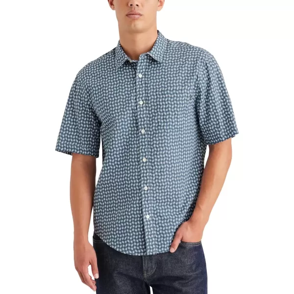 imageDOCKERS Mens Regular Fit Short Sleeve Casual Shirt Standard and Big ampamp TallSeaside Vintage Indigo