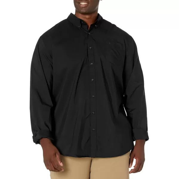 imageDockers Mens Classic Fit Long Sleeve Signature Comfort Flex Shirt Standard and Big ampamp TallBlack  Solid