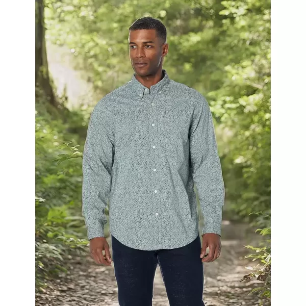 imageDockers Mens Classic Fit Long Sleeve Signature Comfort Flex Shirt Standard and Big ampamp TallForest Fog  Boquet Print