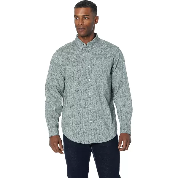 imageDockers Mens Classic Fit Long Sleeve Signature Comfort Flex Shirt Standard and Big ampamp TallForest Fog  Boquet Print