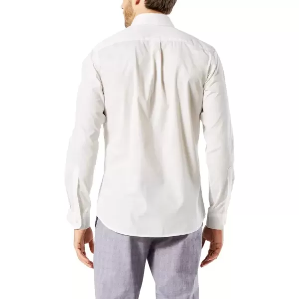 imageDockers Mens Classic Fit Long Sleeve Signature Comfort Flex Shirt Standard and Big ampamp TallPaper White  Solid