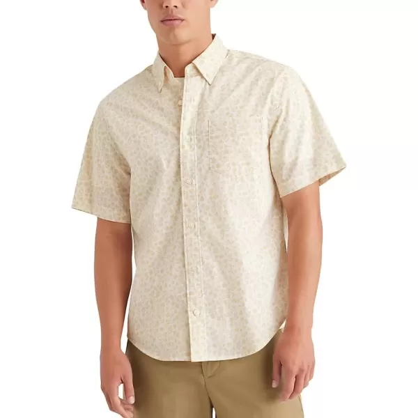 imageDockers Mens Classic Fit Short Sleeve Signature Comfort Flex Shirt Regular and Big ampamp TallKhaki  Pipa Wheat Print