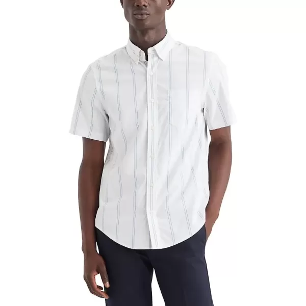 imageDockers Mens Classic Fit Short Sleeve Signature Comfort Flex Shirt Regular and Big ampamp TallLucent White  Nomad Stripe