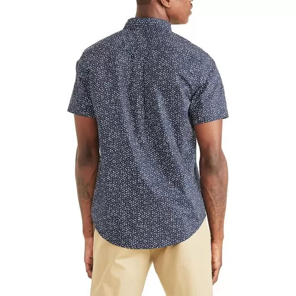 imageDockers Mens Classic Fit Short Sleeve Signature Comfort Flex Shirt Standard and Big ampamp TallDockers Navy Blue  Pelican Point Print