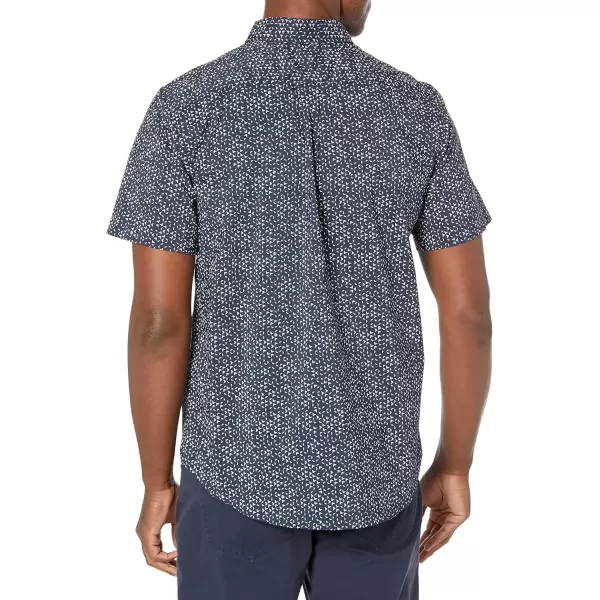 imageDockers Mens Classic Fit Short Sleeve Signature Comfort Flex Shirt Standard and Big ampamp TallDockers Navy Blue  Pelican Point Print