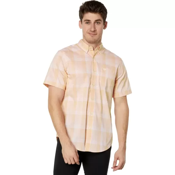 imageDockers Mens Classic Fit Short Sleeve Signature Comfort Flex Shirt Standard and Big ampamp TallOrange Ochre  Alleman Plaid