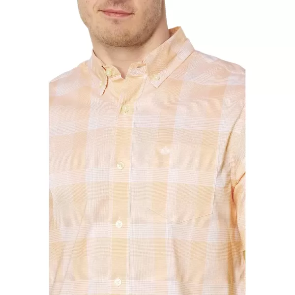 imageDockers Mens Classic Fit Short Sleeve Signature Comfort Flex Shirt Standard and Big ampamp TallOrange Ochre  Alleman Plaid