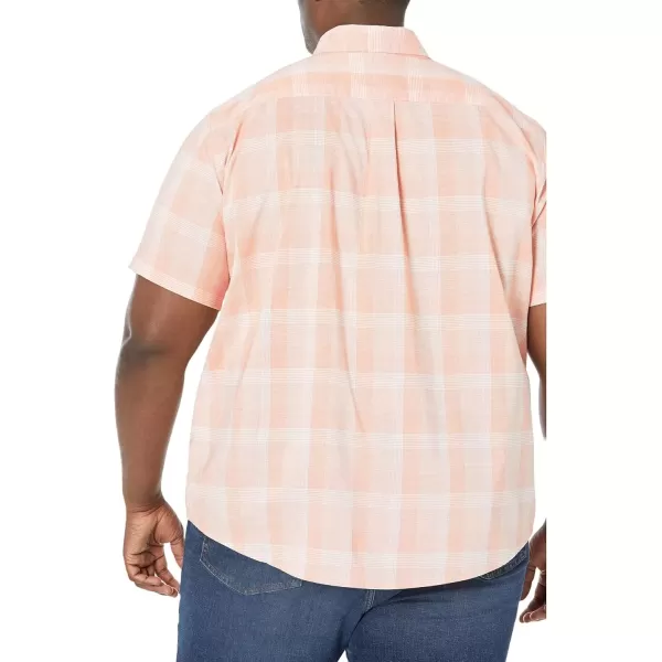 imageDockers Mens Classic Fit Short Sleeve Signature Comfort Flex Shirt Standard and Big ampamp TallOrange Ochre  Alleman Plaid