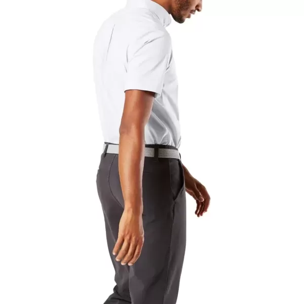 imageDockers Mens Classic Fit Short Sleeve Signature Comfort Flex Shirt Standard and Big ampamp TallPaper White  Solid