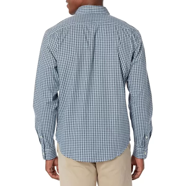 imageDockers Mens Regular Fit Long Sleeve Casual Shirt Regular and Big ampamp TallBlue Bell  Stadium Gingham Poplin