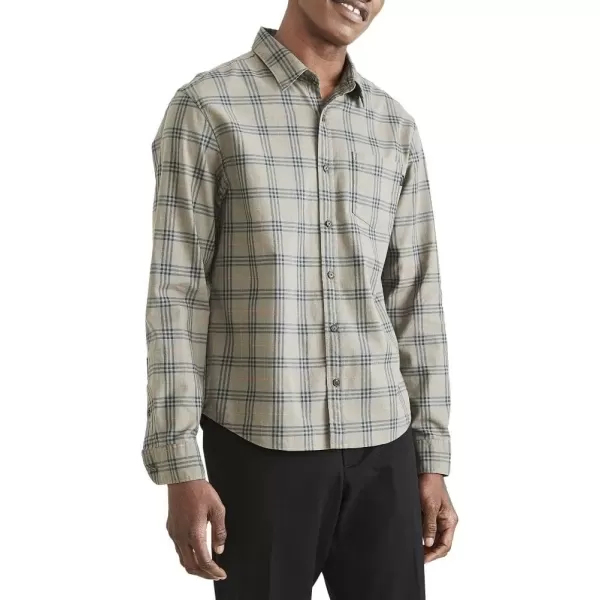 imageDockers Mens Regular Fit Long Sleeve Casual Shirt Regular and Big ampamp TallCilantro Green  Evergreen Plaid Oxford