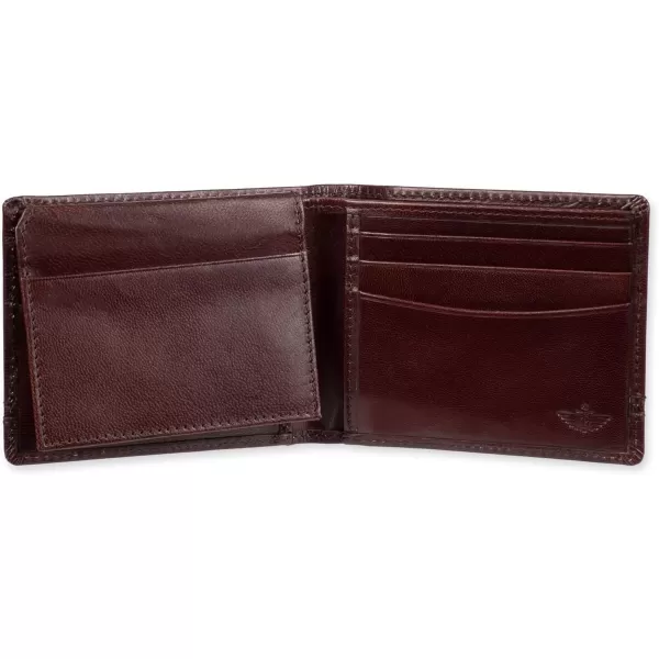 imageDockers Mens Extra Capacity Bifold Wallet with ID Window and Multiple Card SlotsCordovan