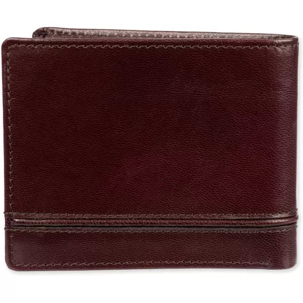 imageDockers Mens Extra Capacity Bifold Wallet with ID Window and Multiple Card SlotsCordovan