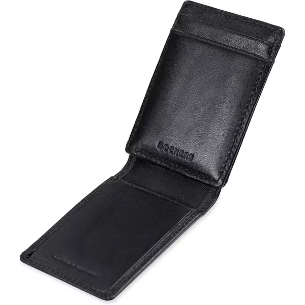 imageDockers Mens Slim Profile Front Pocket WalletBlack Saffiano