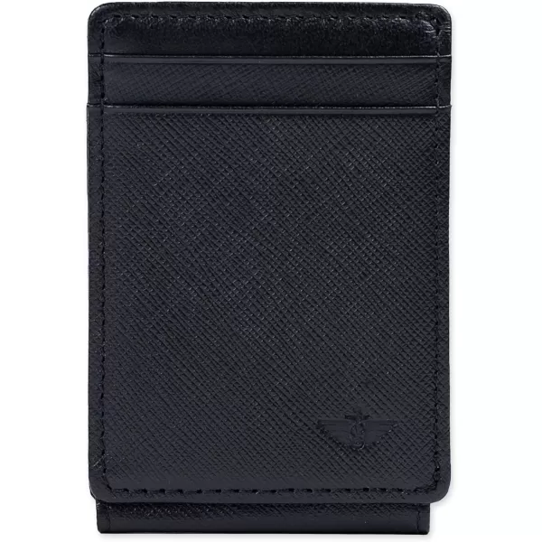 imageDockers Mens Slim Profile Front Pocket WalletBlack Saffiano