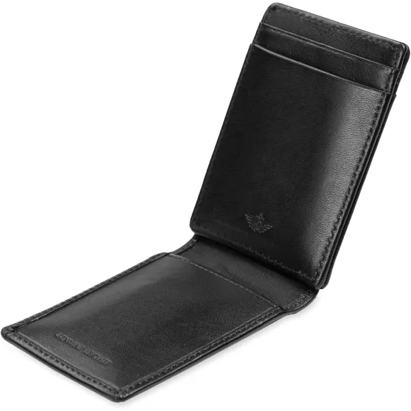 imageDockers Mens Slim Profile Front Pocket WalletSleek Black